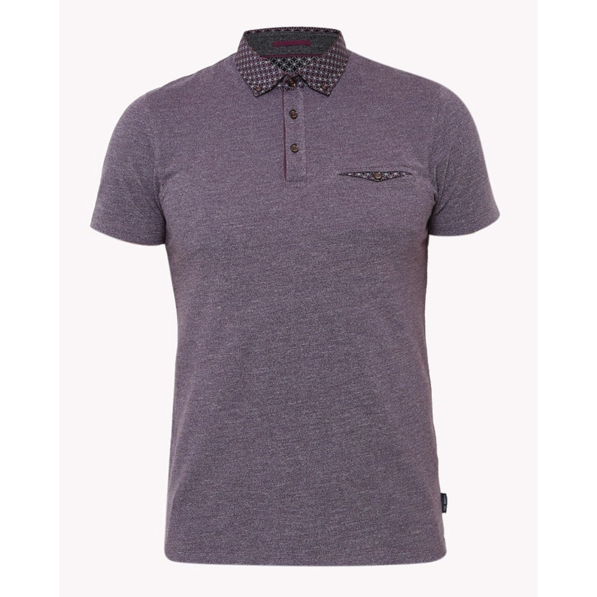Men Mmb-Raffa-Ta6M-Woven Collar Oxford Polo - Dp-Purple