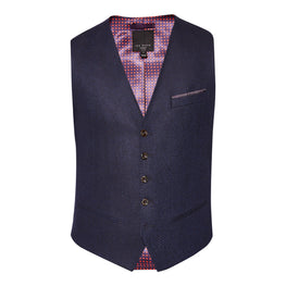 Men Mmj-Glenwai-Ta7M-Semi Plain Wool Waistcoat - Navy