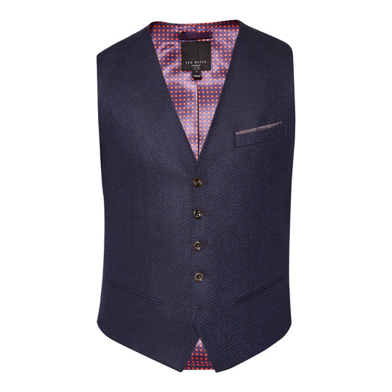 Men Mmj-Glenwai-Ta7M-Semi Plain Wool Waistcoat - Navy