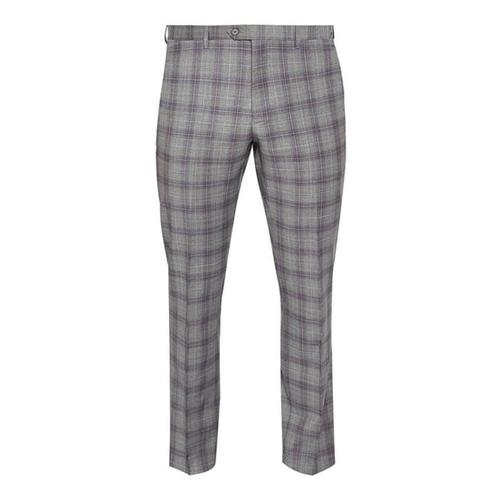 Men Mps-Dorlnt-Rh8M-Debonair Check Trousers - Lt-Grey