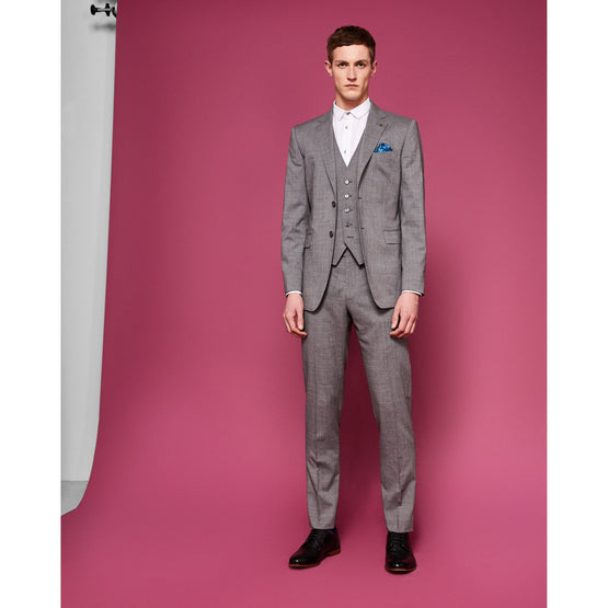 Men Mps-Hamdebw-Rh8M-Debonair Semi Plain Waistcoat - Lt-Grey