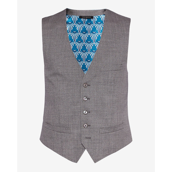 Men Mps-Hamdebw-Rh8M-Debonair Semi Plain Waistcoat - Lt-Grey