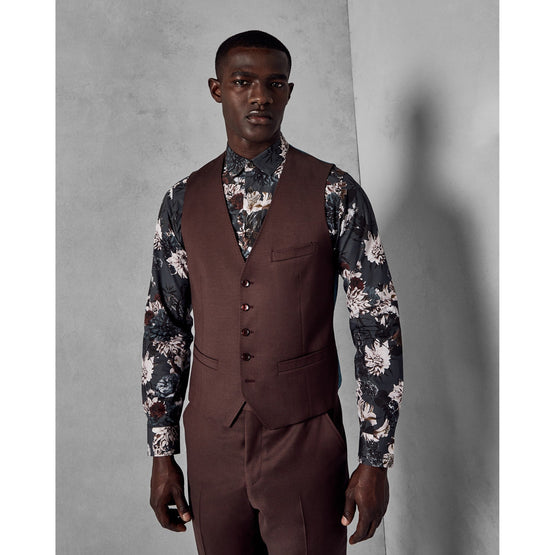 Men Mps-Palacew-Rh8M-Debonair Plain Waistcoat - Dusky-Pink
