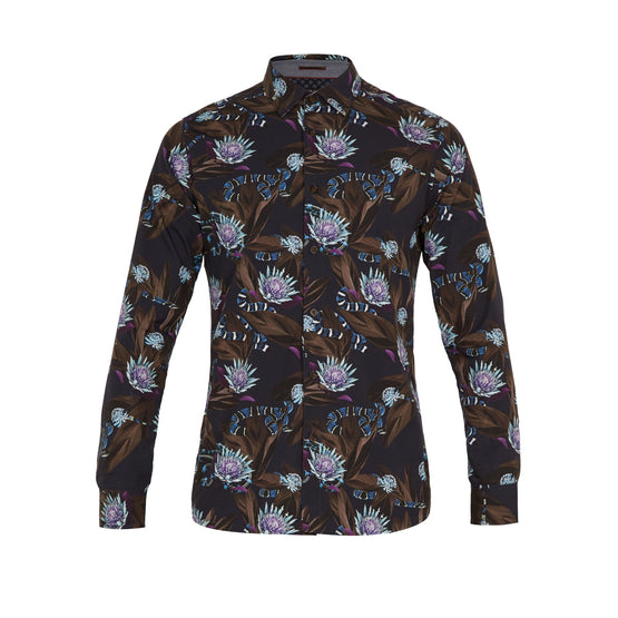 Men Mma-Snakey-Th9M-Ls Snake Print Shirt - Navy