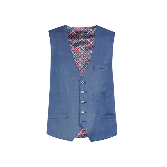 Men Mps-Kernalw-Rh9M-Debonair Sharkskin Waistcoat - Lt-Blue