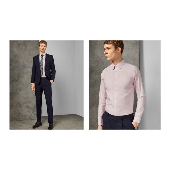 Men Mpa-Timone-Rh9M-Ls Diamond Phormal Shirt - Lt-Pink