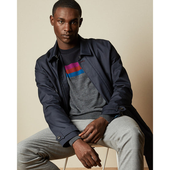 Men Mmk-Cowes-Tc9M-Ls Colour Block Jumper - Navy