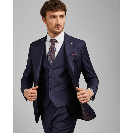 Men Mps-Omaghj-Rc9M-Debonair Stripe Jacket - Navy