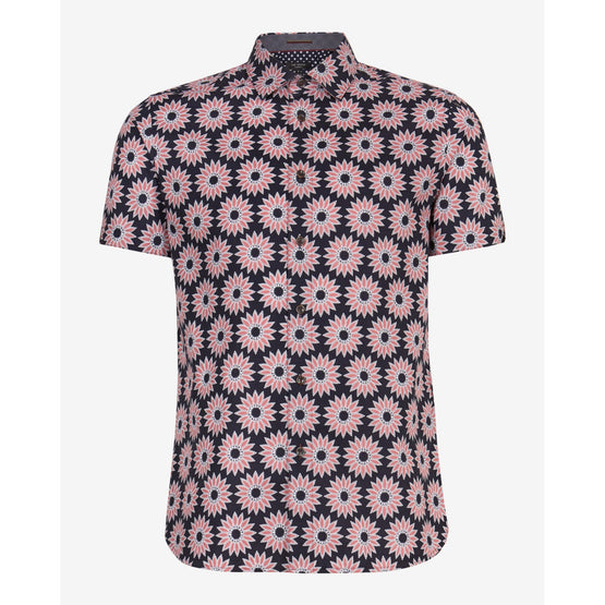 Men Mma-Spunge-Tc9M-Ss Flower Print Shirt - Navy