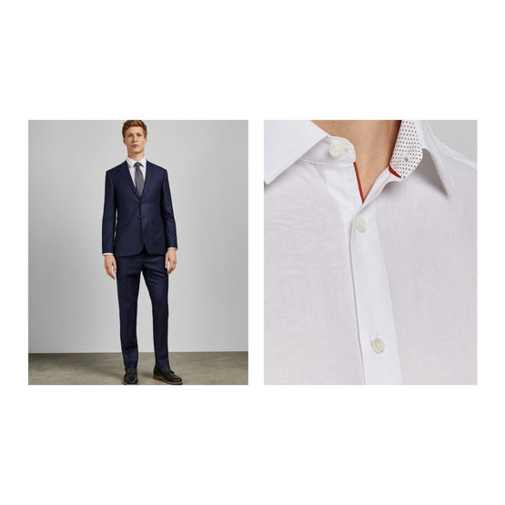 Men Mpa-Spageti-Rc9M-Floral Jacquard Phormal Shirt - White
