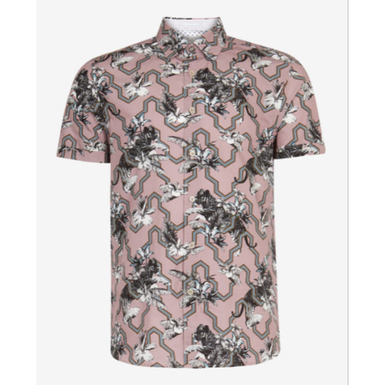 Men Mma-Stefan-Tc9M-Ss Tiger Mash Up Shirt - Pink