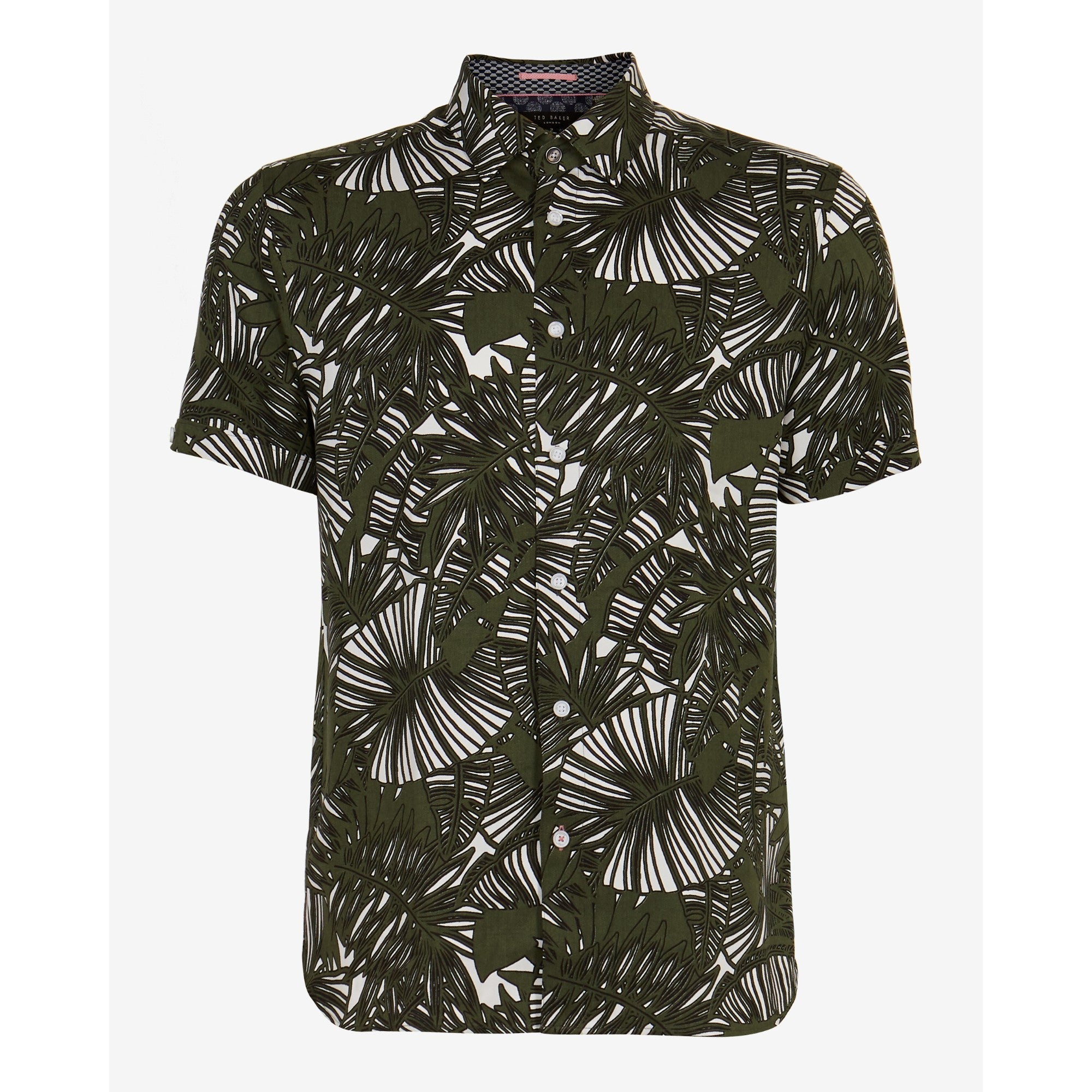 Men Mma-Hero-Ss Palm Print Shirt - Khaki