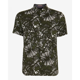 Men Mma-Hero-Ss Palm Print Shirt - Khaki