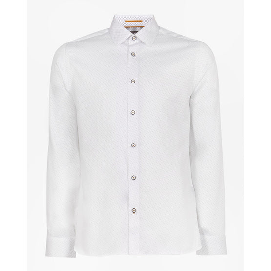 Men Mpa-Farfale-Ls Dot Printed Shirt - White