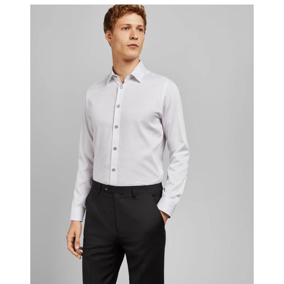 Men Mpa-Farfale-Ls Dot Printed Shirt - White