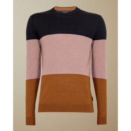 Men Mmk-Esclate-Tc9M-Ls Colour Block Crew Neck - Navy