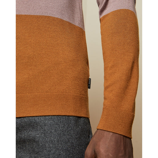Men Mmk-Esclate-Tc9M-Ls Colour Block Crew Neck - Navy