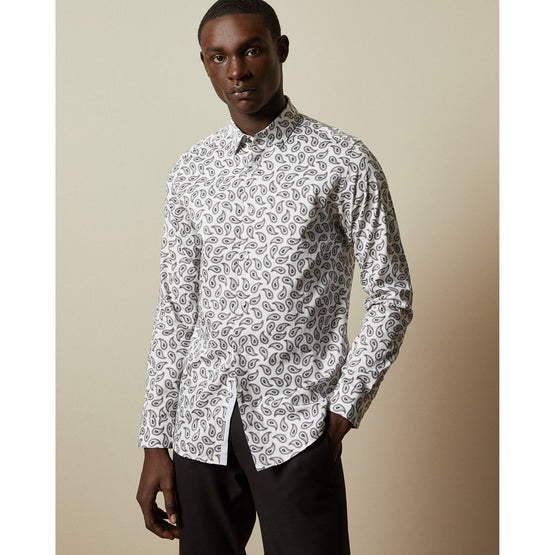 Men Mma-Lapins-Tc9M-Ls Paisley Print Shirt - White