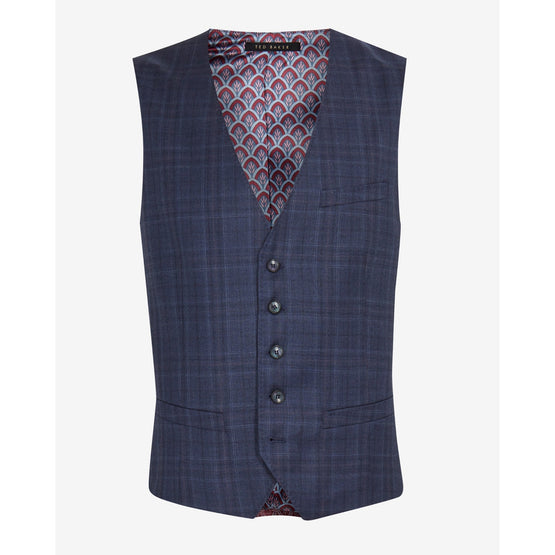 Men Mps-Wharfew-Rc9M-Debonair Check Waistcoat - Lt-Blue