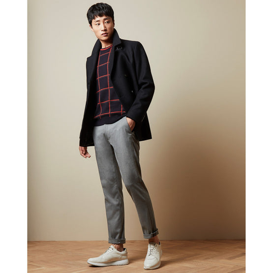 Men Mmk-Triton-Tc9M-Ls Check Crew Neck - Navy