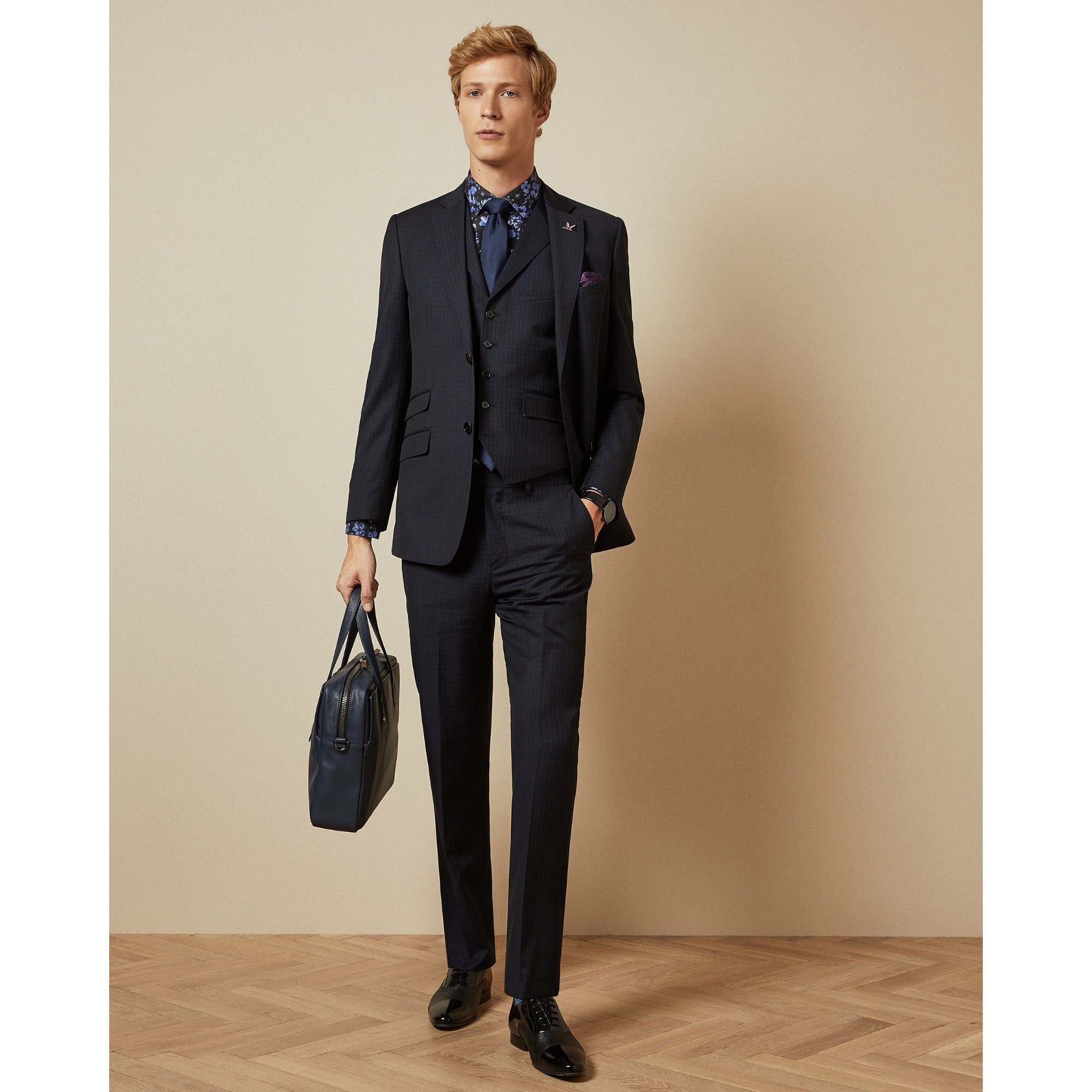 Men Mps-Marklej-Sterling Check Jacket - Navy