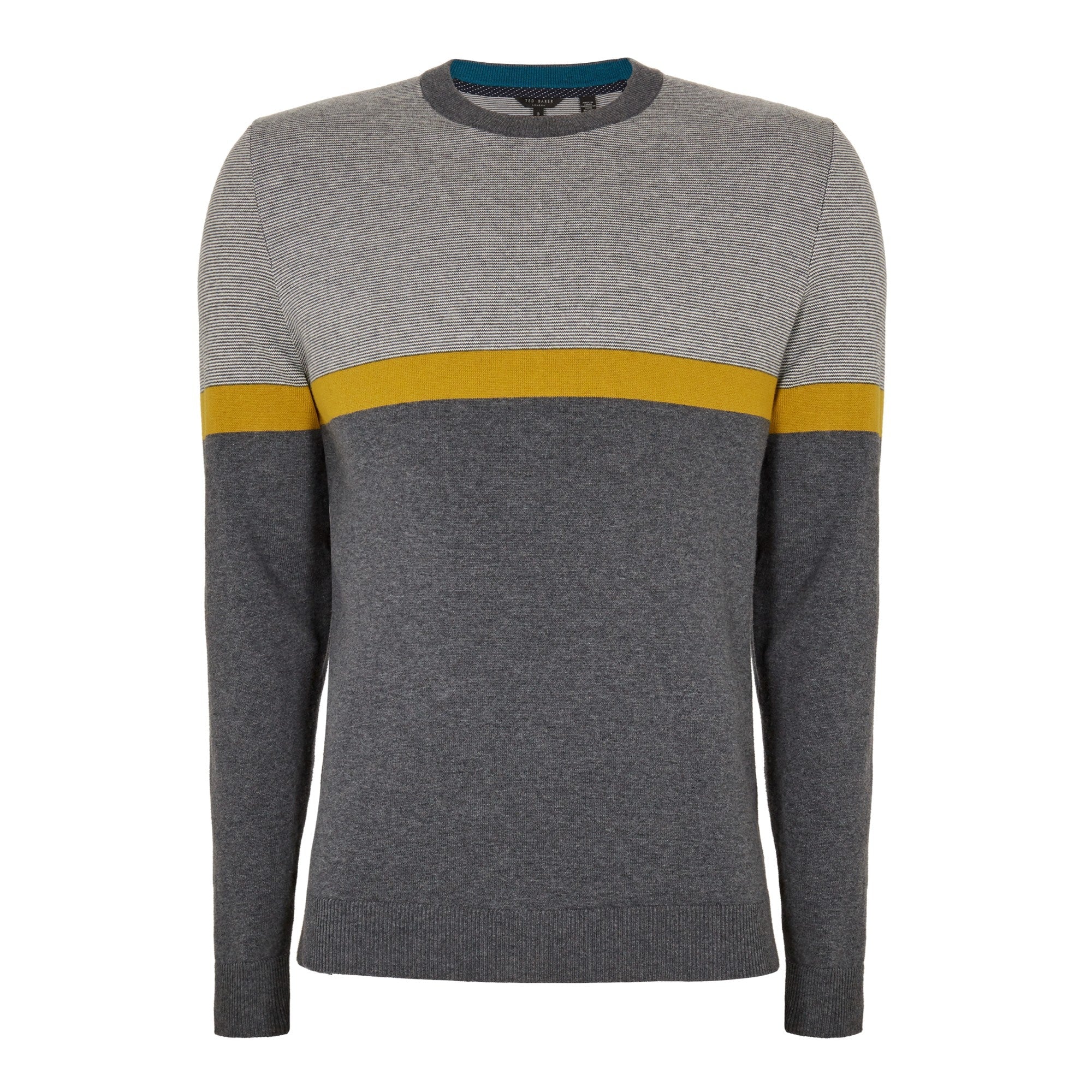 Men Mmk-Pushit-Stripe Crew Neck - Grey-Marl