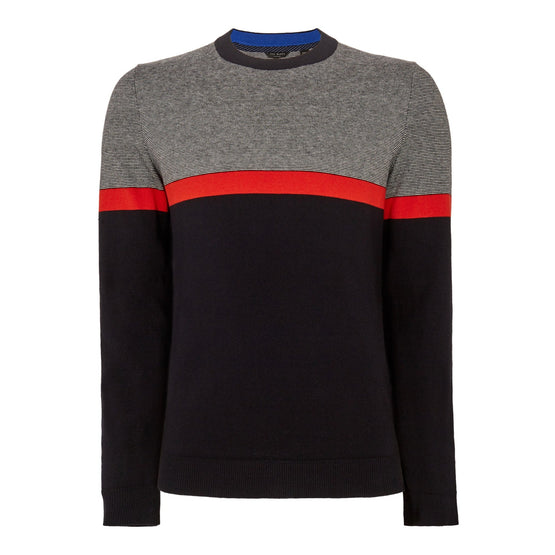 Men Mmk-Pushit-Stripe Crew Neck - Navy