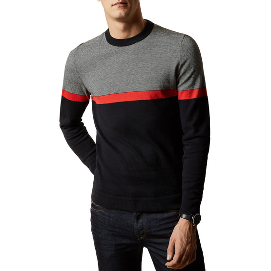 Men Mmk-Pushit-Stripe Crew Neck - Navy