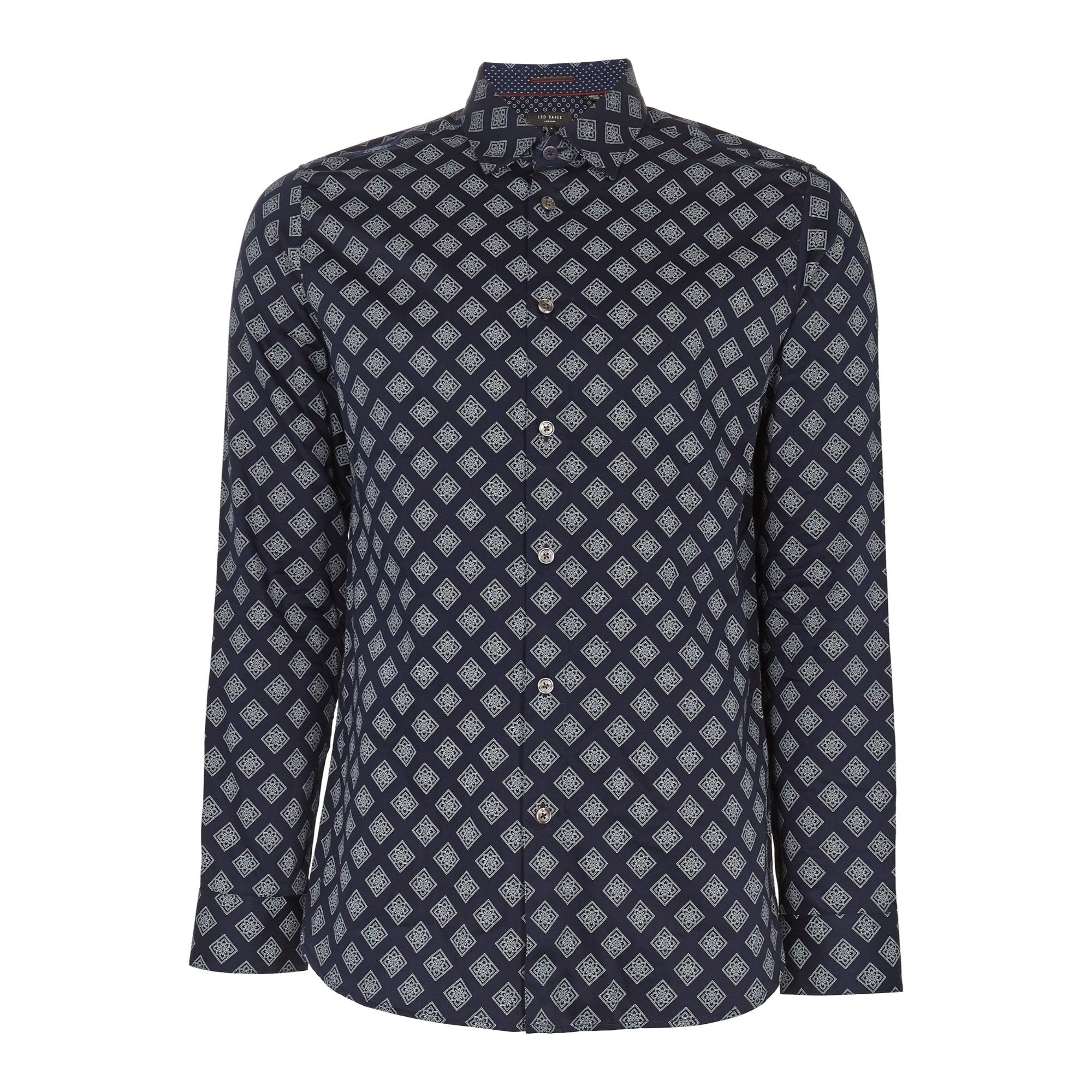 Men Mma-Tillyou-Ls Geo Print Shirt - Navy