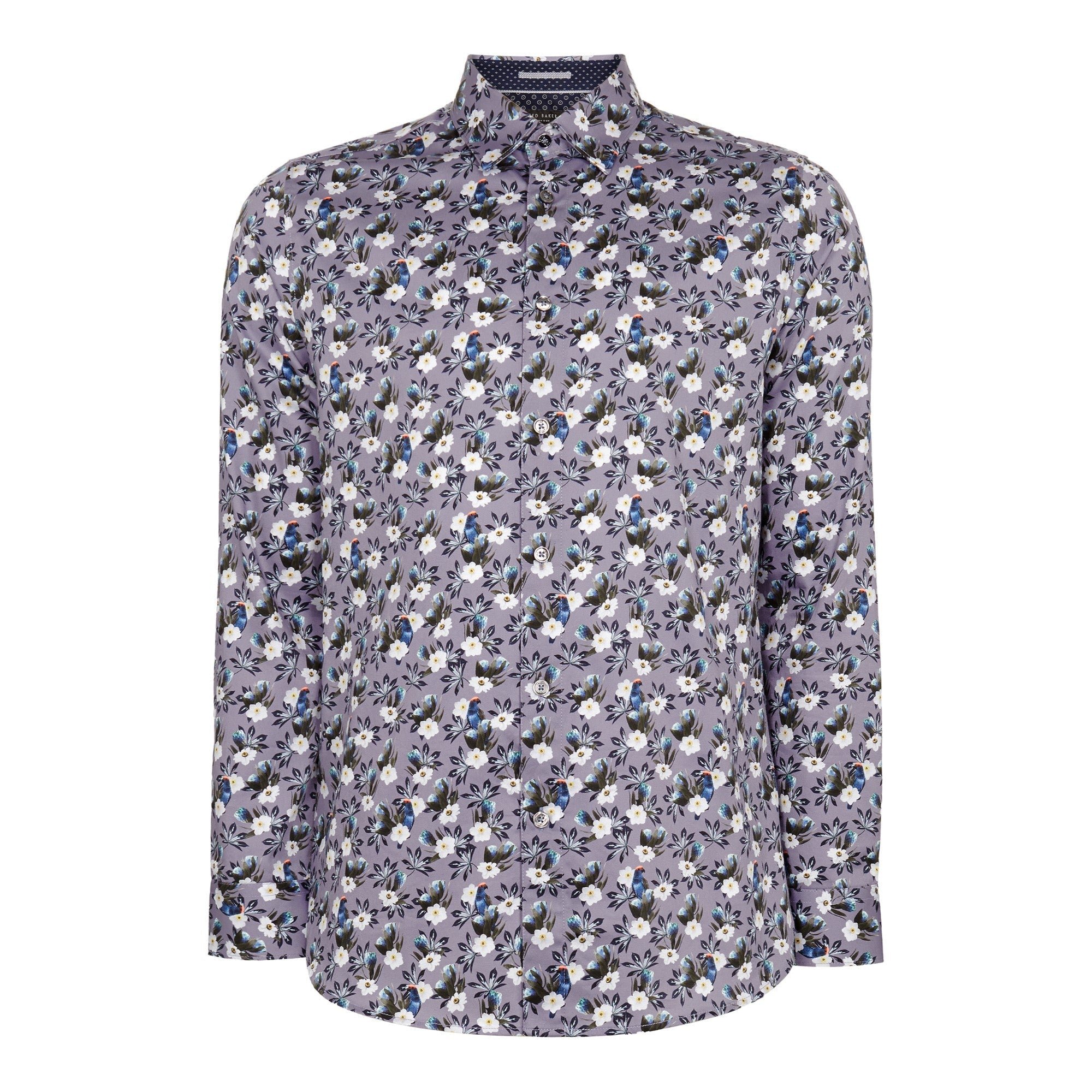 Men Mma-Shecan-Ls Bird And Flower Print Shirt - Lilac