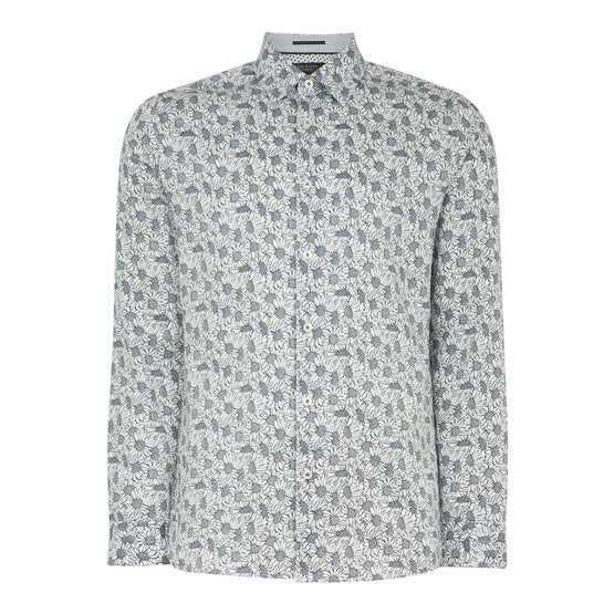 Men Mpa-Charity-Ls Modern Fit Floral Print Shirt - White