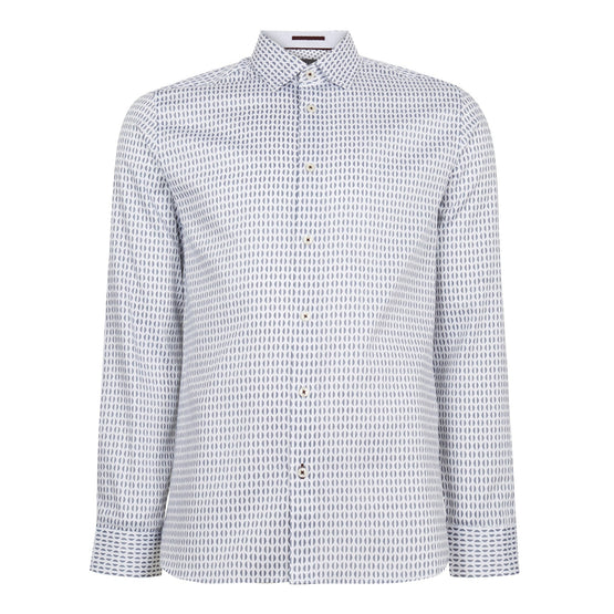 Men Mpa-Rewrite-Ls Modern Fit Geo Print Shirt - Navy