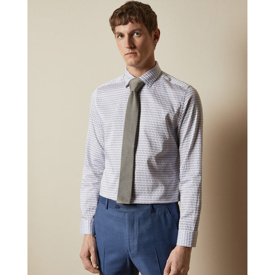 Men Mpa-Rewrite-Ls Modern Fit Geo Print Shirt - Navy