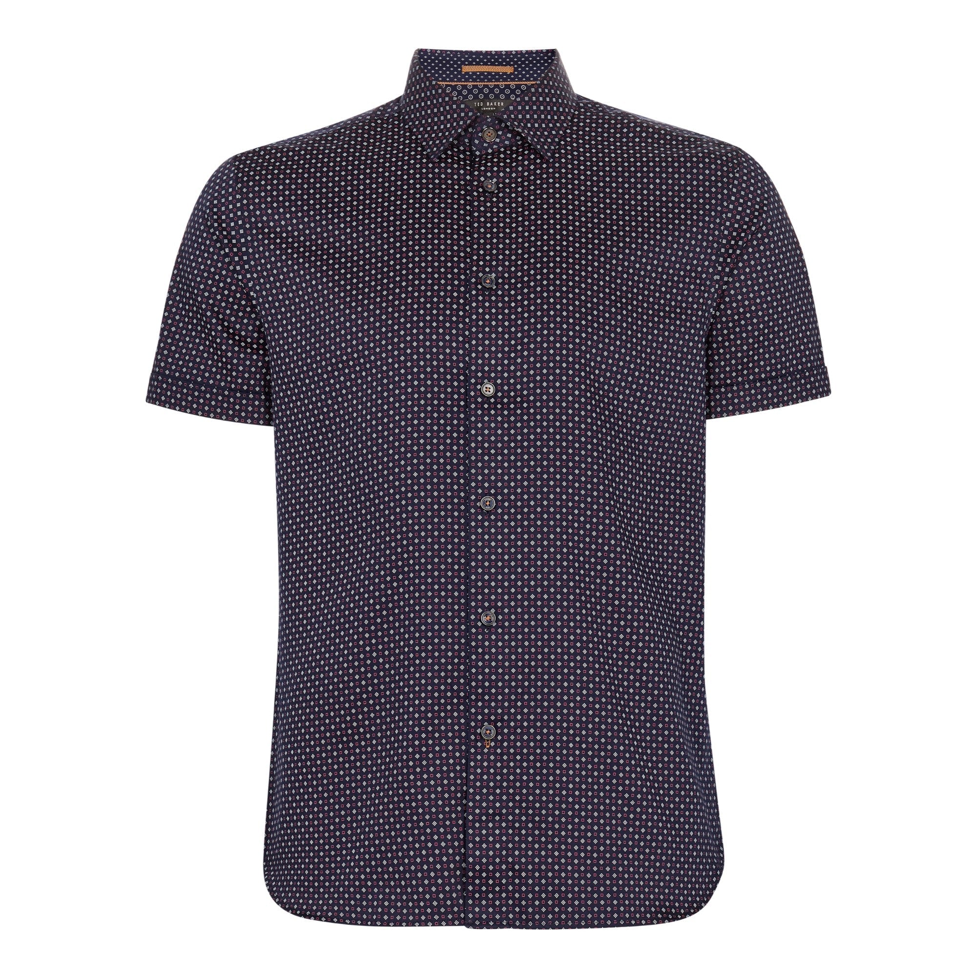 Men Mma-Sortit-Ss Geo Print Shirt - Navy
