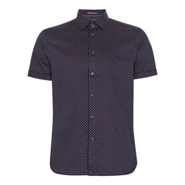 Men Mma-Sortit-Ss Geo Print Shirt - Navy