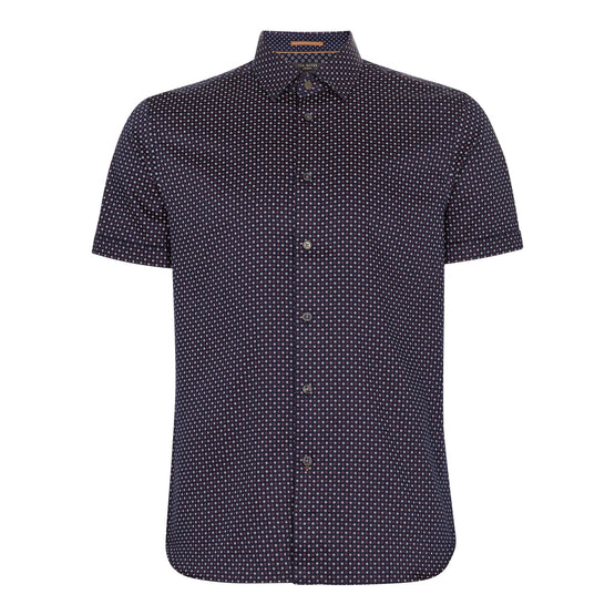 Men Mma-Sortit-Ss Geo Print Shirt - Navy