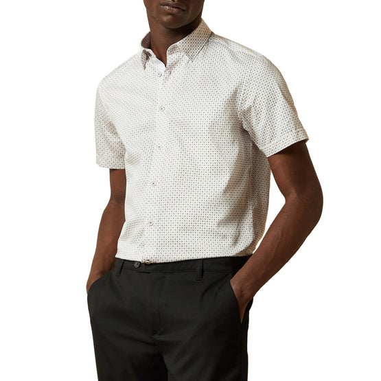 Men Mma-Sortit-Ss Geo Print Shirt - White