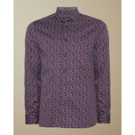 Men Mma-Thundar-Ls Small Floral Print Shirt - Navy