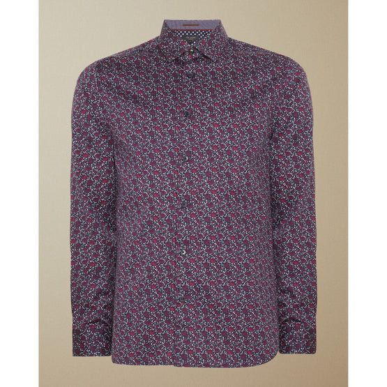 Men Mma-Thundar-Ls Small Floral Print Shirt - Navy