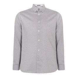 Men Mma-Flynow-Ls Geo Print Shirt - White