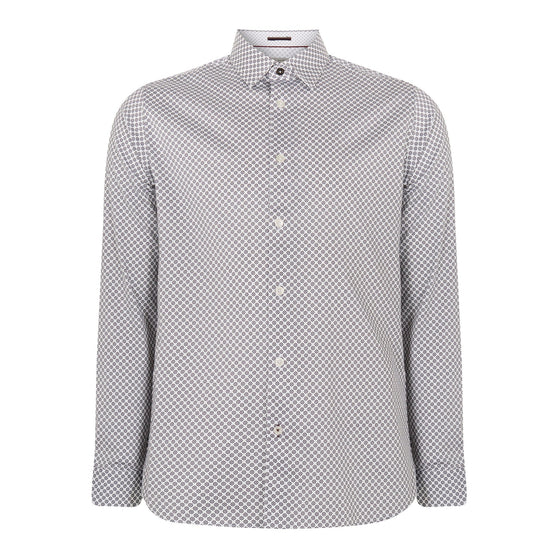 Men Mma-Flynow-Ls Geo Print Shirt - White