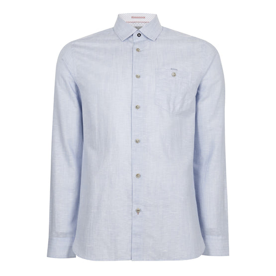 Men Mma-Tiptoe-Ls Linen Shirt - Lt-Blue