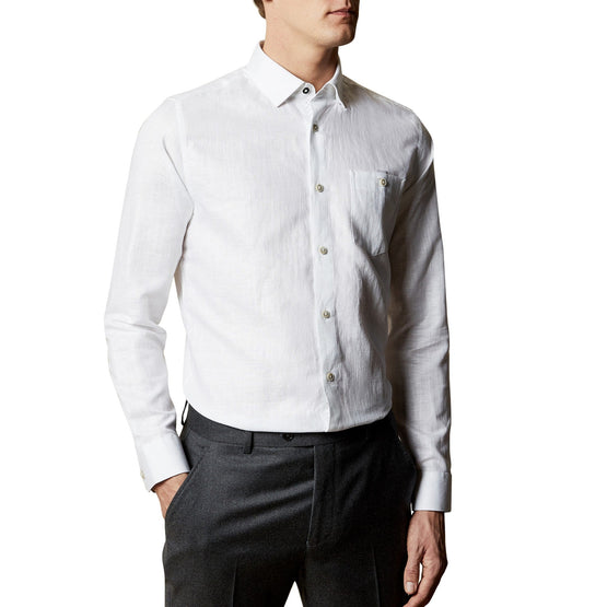 Men Mma-Tiptoe-Ls Linen Shirt - White