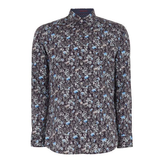 Men Mma-Toobig-Ls Floral Print Shirt - Navy