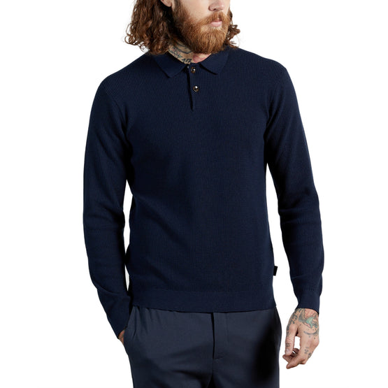 Men Mmk-Batha-Ls Knitted Polo - Navy