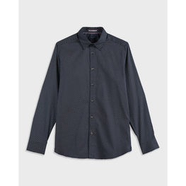 Men Mma-Scrambl-Ls Diamond Geo Print Shirt - Navy