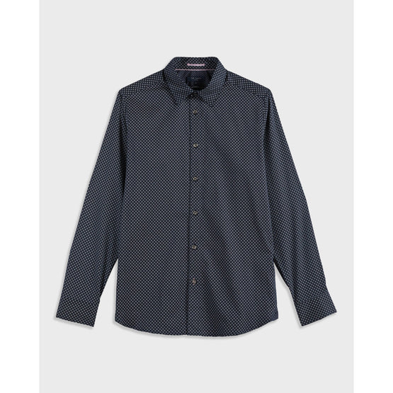 Men Mma-Scrambl-Ls Diamond Geo Print Shirt - Navy