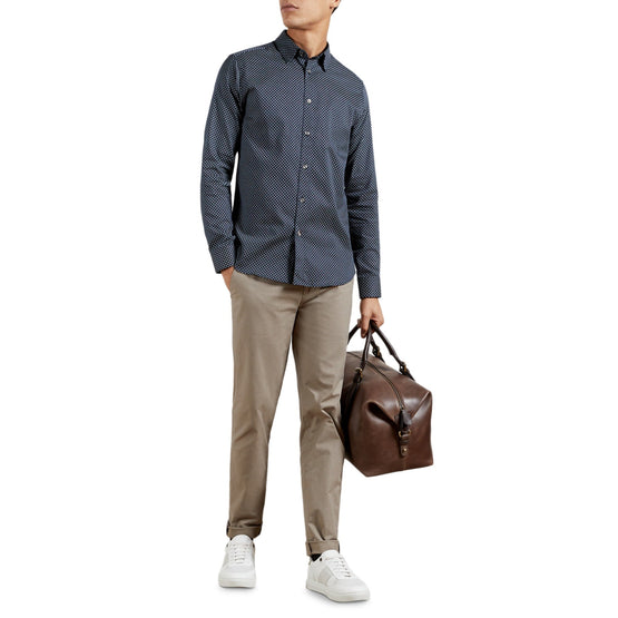 Men Mma-Scrambl-Ls Diamond Geo Print Shirt - Navy