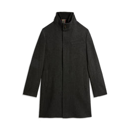 Men Mmo-Rockies-Wool Funnel Neck Coat - Charcoal
