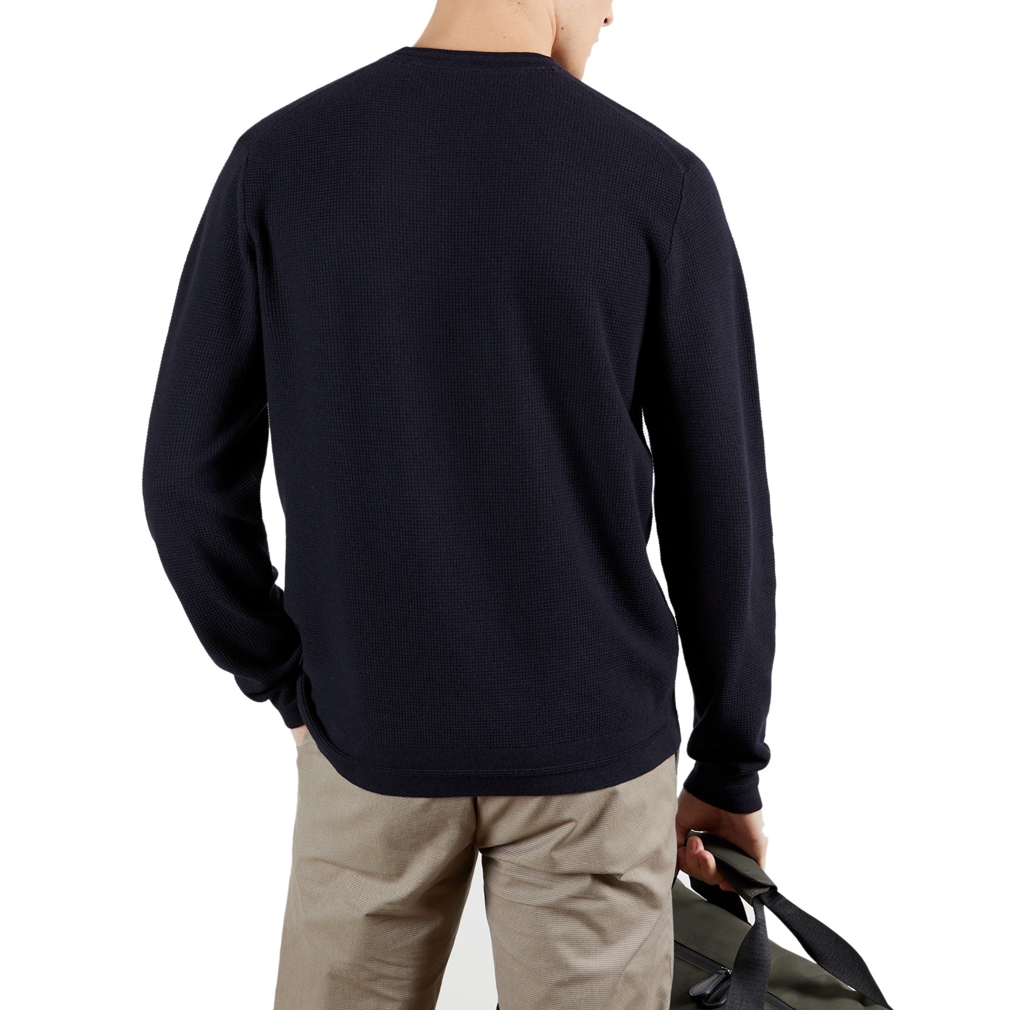Men Mmk-Staylay-Ls Textured Crew Neck Jumper - Navy